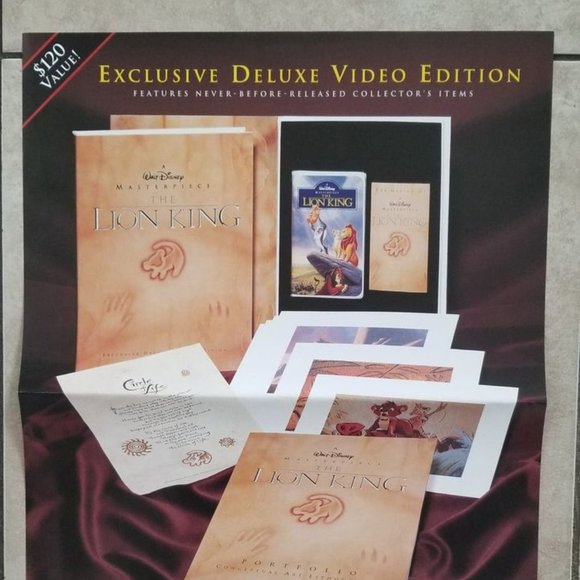Disney's The Lion King Exclusive 1995 Deluxe Video Ed. Videocassette, Lithograph - Picture 2 of 5
